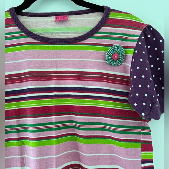 Puket girls nightgown colorful striped - Picture 2 of 4